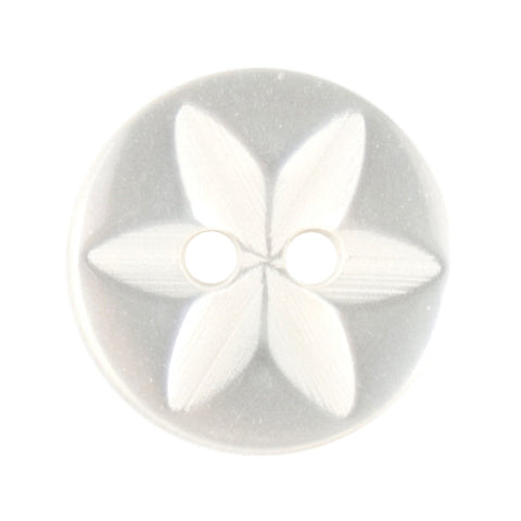 11mm 2 Hole White Button