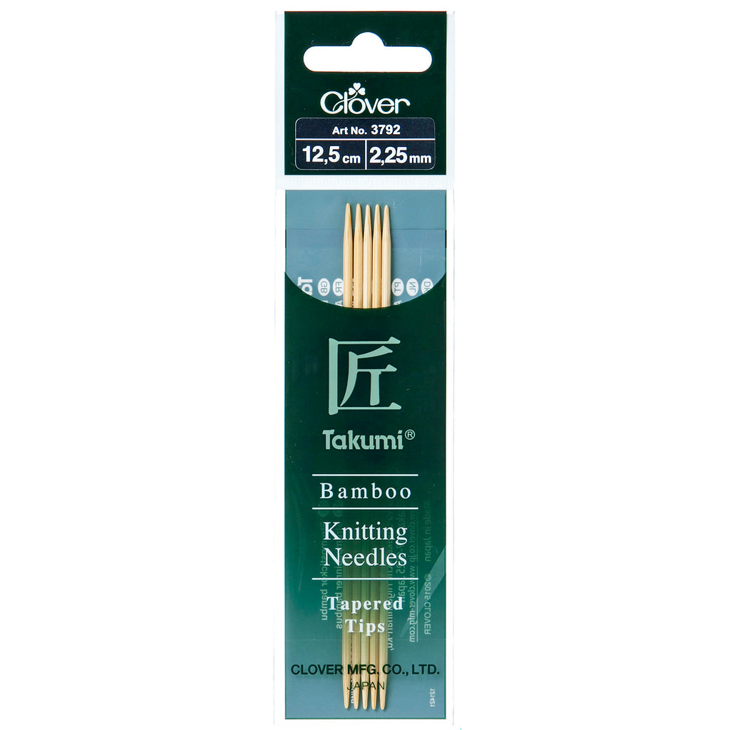 Double Pointed Knitting Needles : Takumi Bamboo : 12.5cm : Set of 5