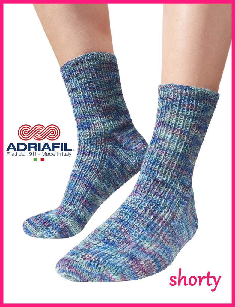 Adriafil pattern - 'Shorty' Socks in 1x1 ribbing - Calzasocks