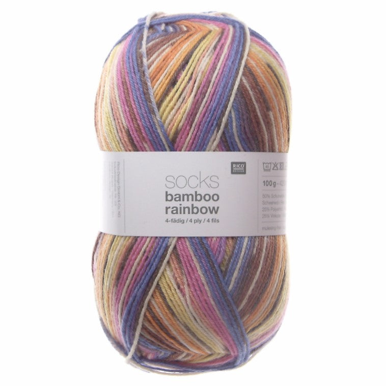 Rico Socks Bamboo Rainbow 4ply 100g