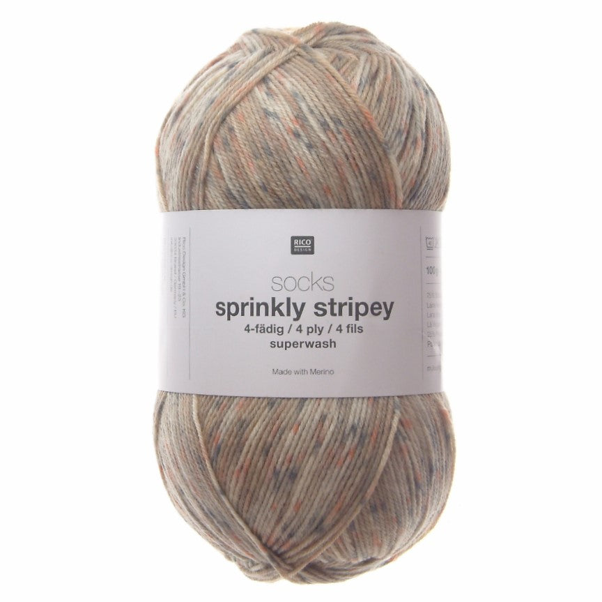 Rico Socks Sprinkly Stripey 4ply 100g