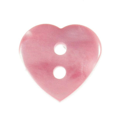 15mm Light Pink 2-Hole Heart Shaped Button