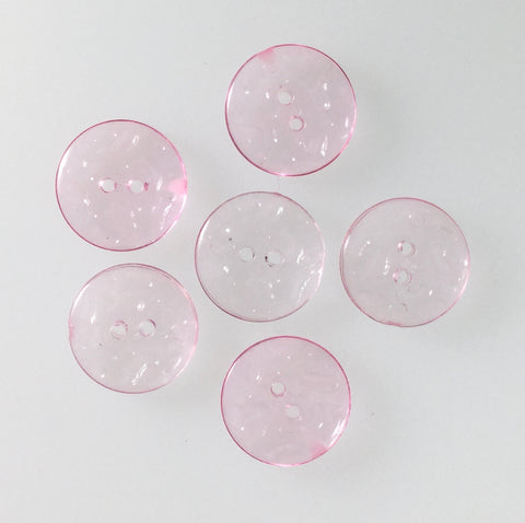 15mm Pink 2 Hole Button - Textured