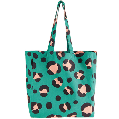 Rico Canvas Tote Bag - Acid Leo Teal