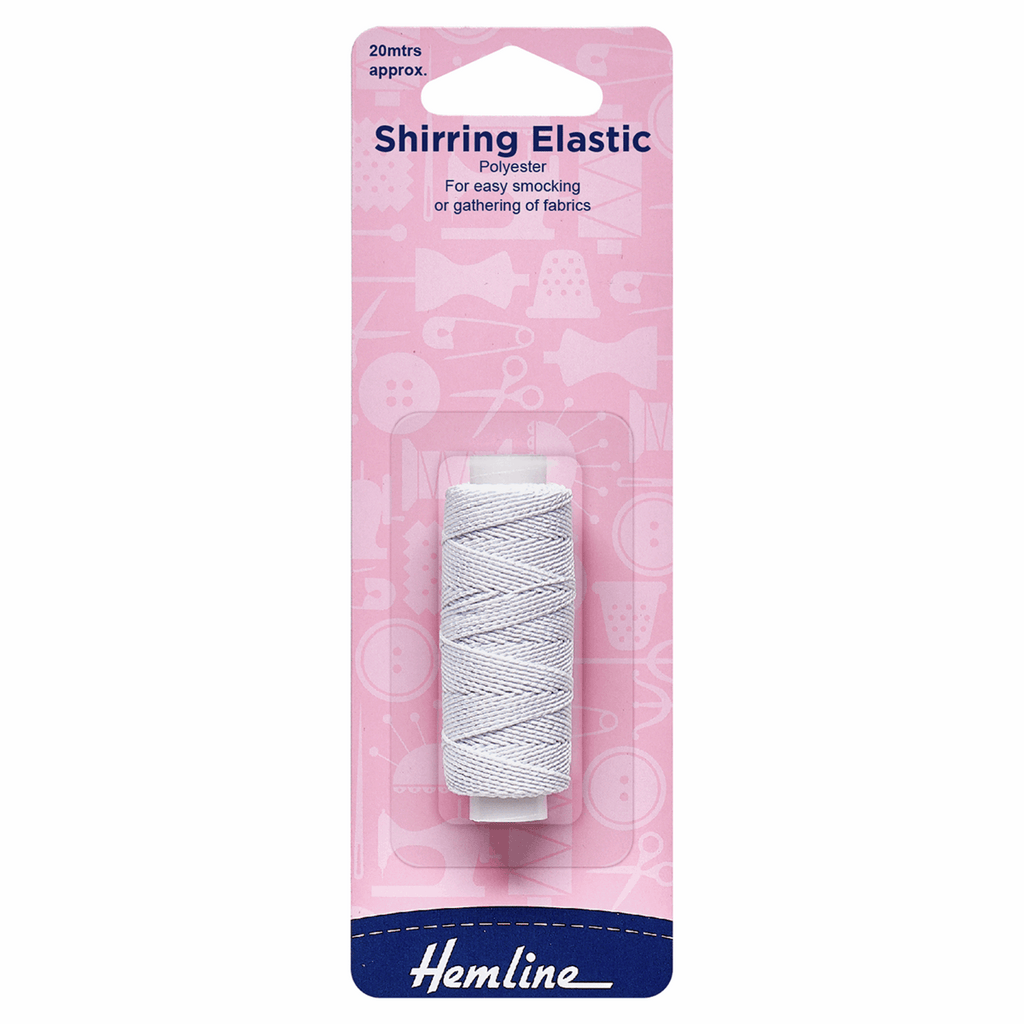 Shirring Elastic: 20m x 0.75mm: White