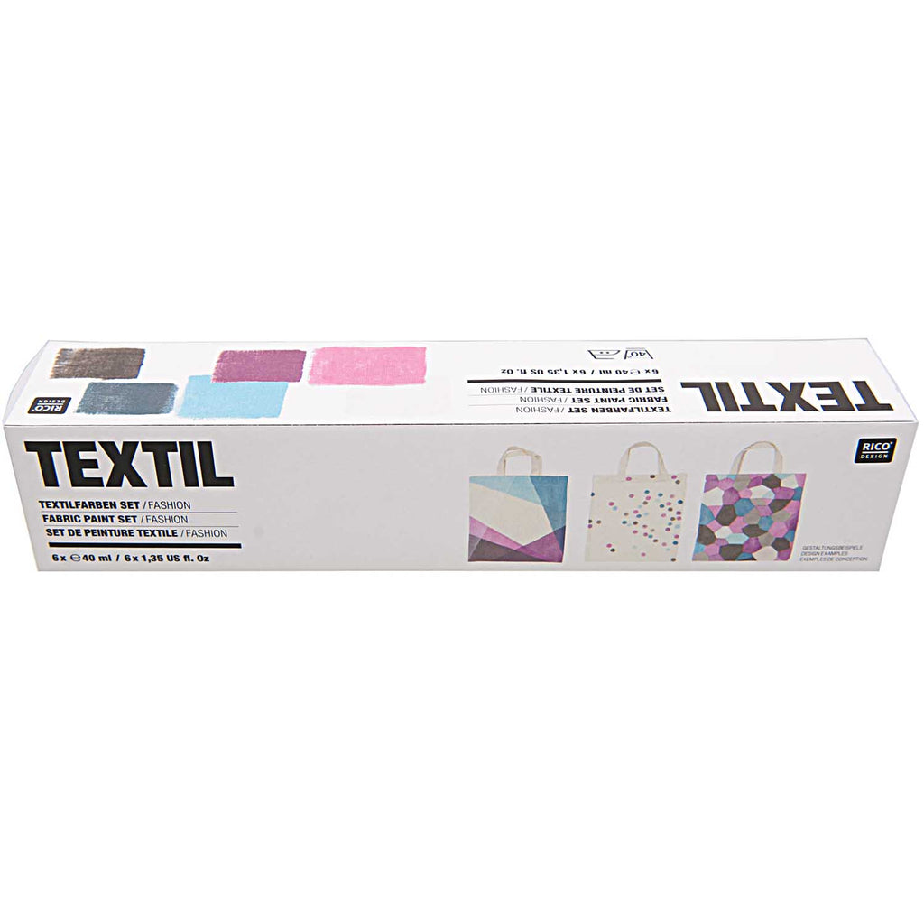 Rico Design Fabric Paint set of 6 - Fashion