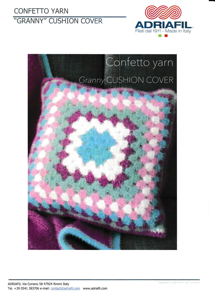 Adriafil Pattern Granny Cushion - Confetto