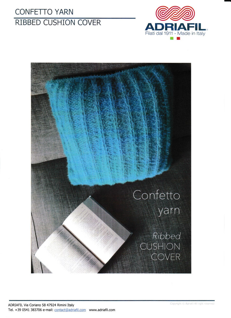 Adriafil Pattern Ribbed Cushion - Confetto