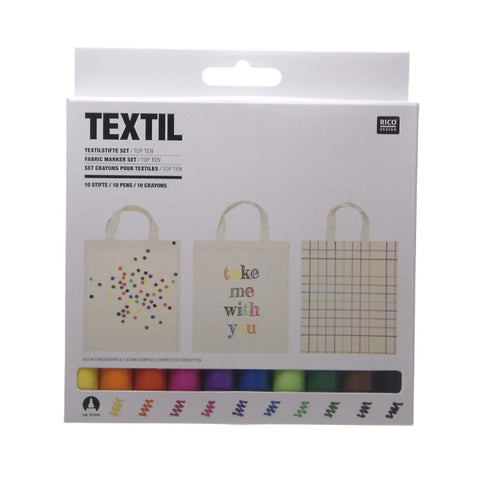 Rico Design Fabric Marker set of 10 - Top Ten