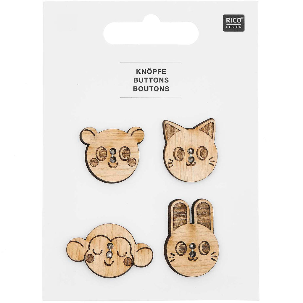 Rico Wooden Animal Buttons Type 1