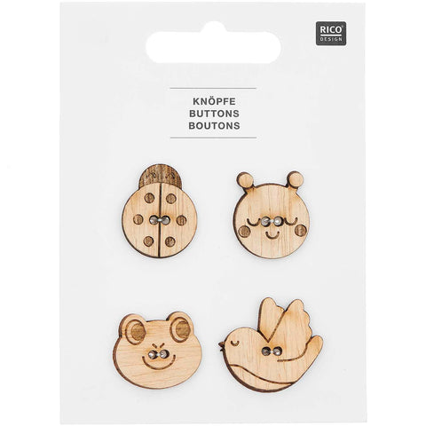 Rico Wooden Animal Buttons Type 2