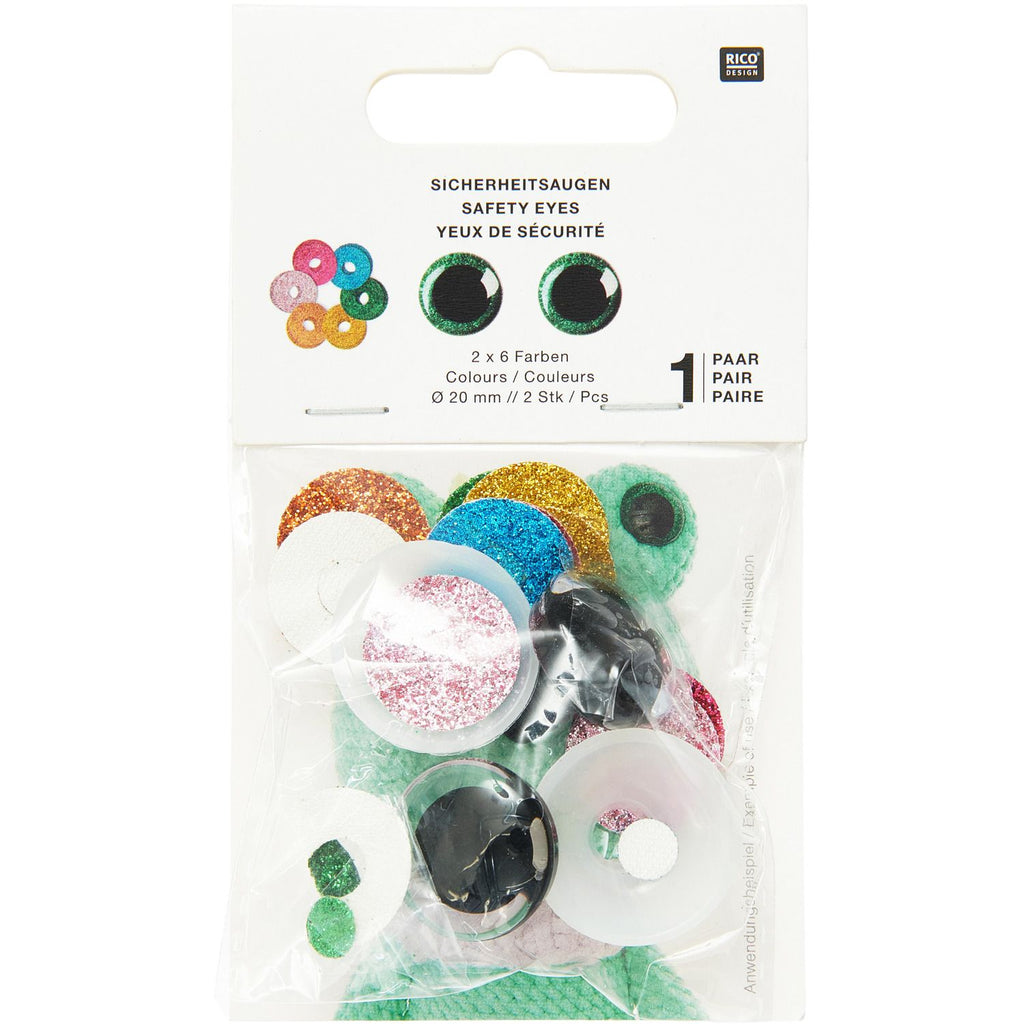 Rico Safety Eye Set for Cuddly Toys - 6 colours - 1 pair 20mm