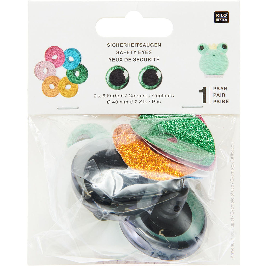 Rico Safety Eye Set for Cuddly Toys - 6 colours - 1 pair 40mm