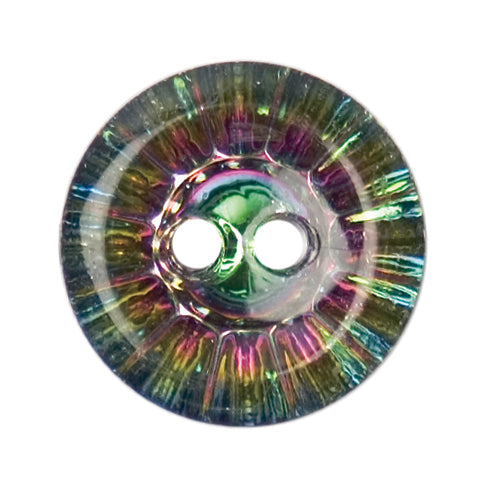 13mm: 2-Hole: Acrylic Button: Multicoloured, Transparent