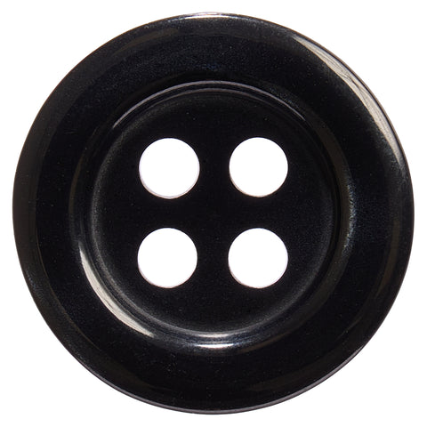 16mm 4-hole Rimmed Button: Pearlised Black