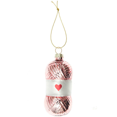 Rico Glass Ball of Wool Hanging Decoration - Antique Rose