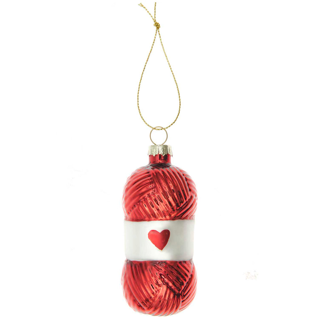 Rico Glass Ball of Wool Hanging Decoration - Red