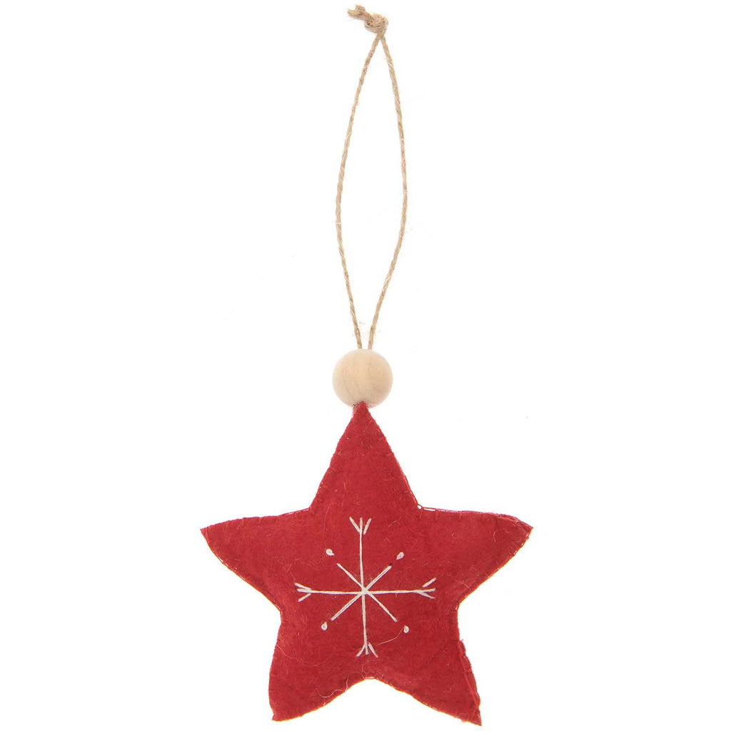 Rico Felt Star with Embroidery - Hanging Decoration