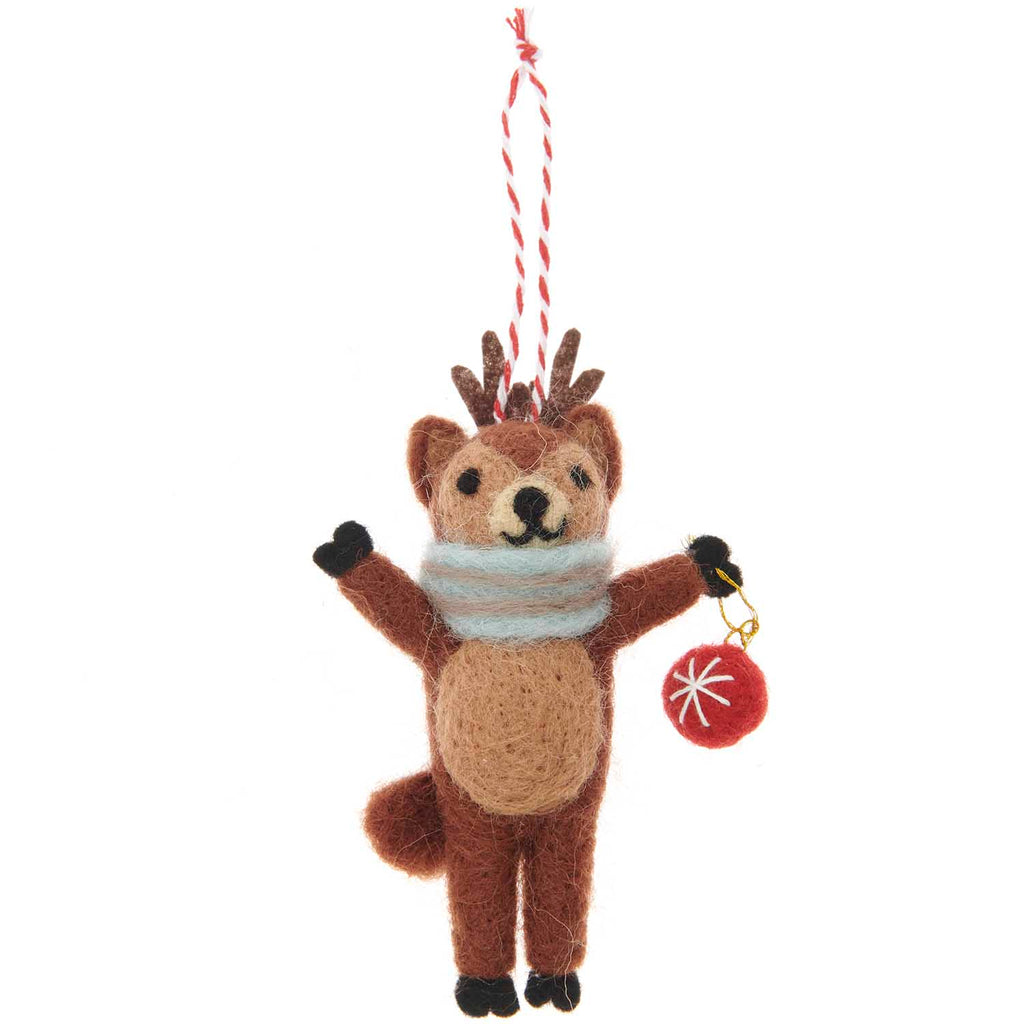 Rico Felt Christmas Deer - Hanging Decoration