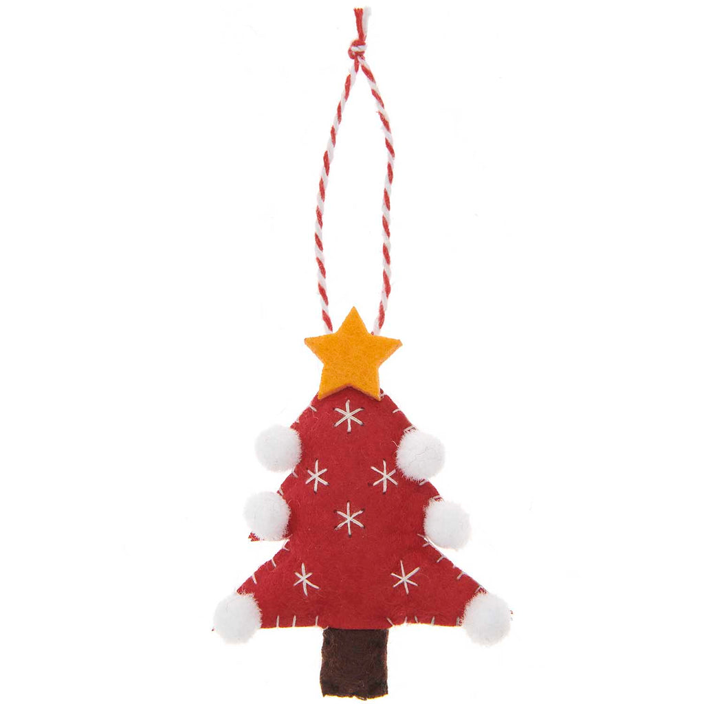 Rico Felt Red Christmas Tree - Hanging Decoration