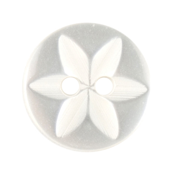 11mm 2 Hole White Button