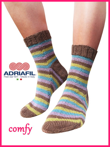 Adriafil pattern - 'Comfy' Socks in stripe pattern - Calzasocks