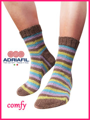 Adriafil pattern - 'Comfy' Socks in stripe pattern - Calzasocks