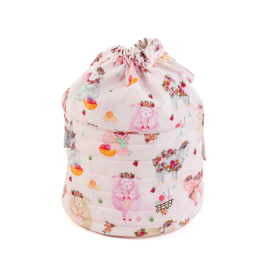 Craft Bag - Drawstring - Knitty Sheep Design