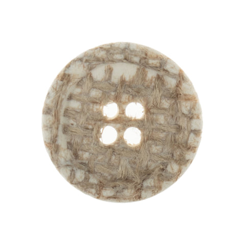 Button: Eco-Conscious: Jute: 4 Hole: 20mm: Natural