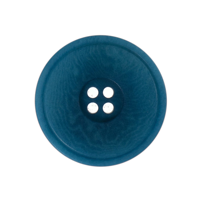 Button: Eco-Conscious: Corozo: 4 Hole: Rimmed: 20mm: Medium Blue