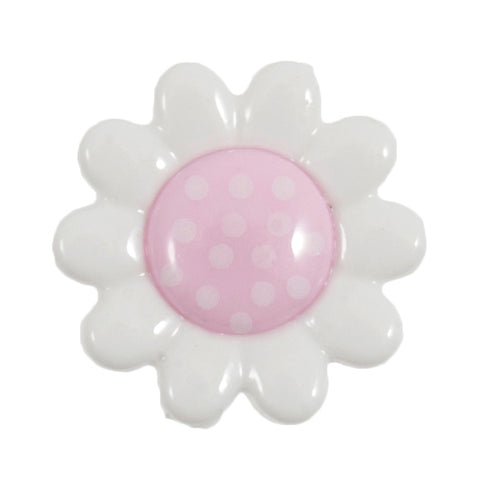 Buttons: Polka Dot: Daisy: Shank: 14mm: Light Pink