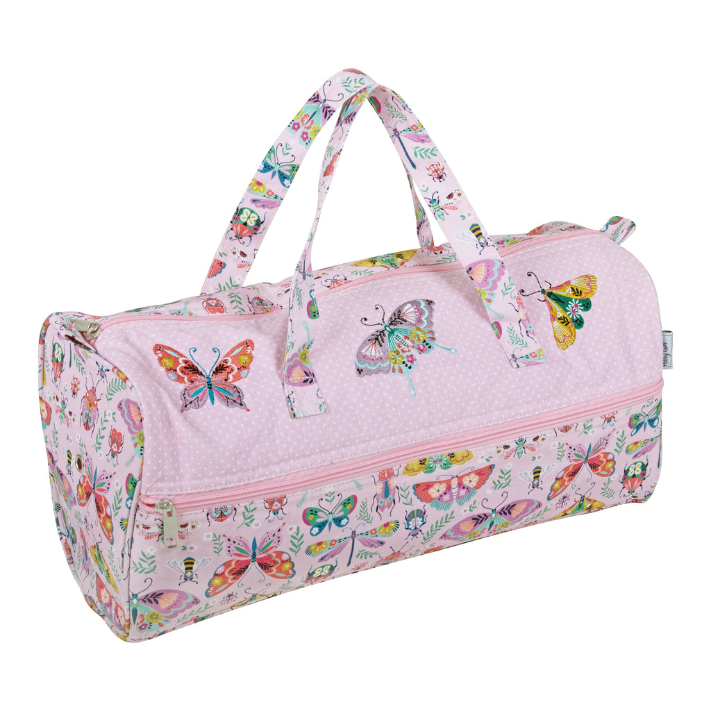 Knitting Bag - Embroidered Bugs & Butterflies Design