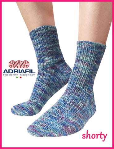 Adriafil pattern - 'Shorty' Socks in 1x1 ribbing - Calzasocks