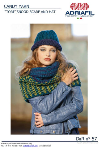 Adriafil Pattern Tori Snood Scarf & Hat- Candy