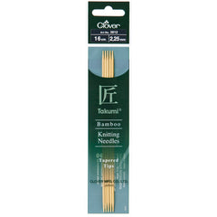 Double Pointed Knitting Needles : Takumi Bamboo : 16cm : Set of 5