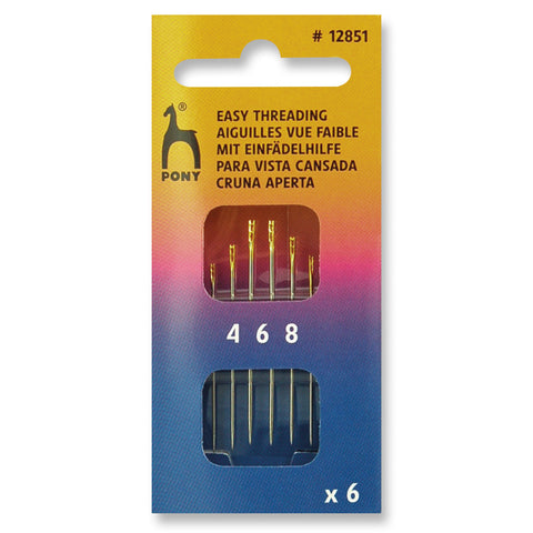 Hand Sewing Needles: Easy Thread: Gold Eye: Sizes 4-8