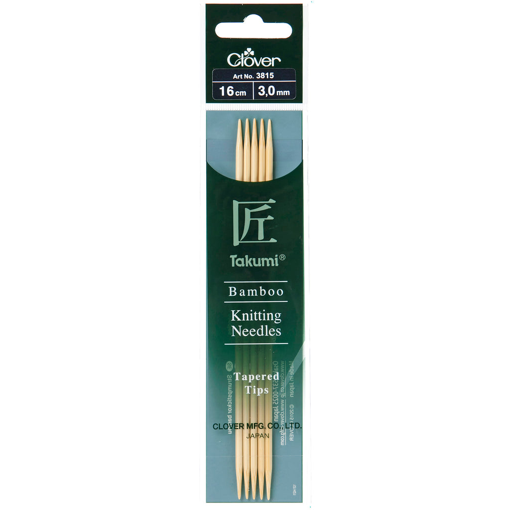 Double Pointed Knitting Needles : Takumi Bamboo : 16cm : Set of 5