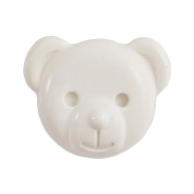 15mm White Teddy Bear Button