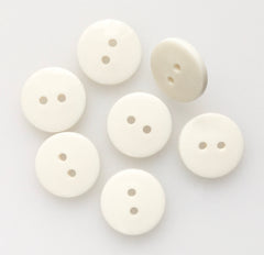 15mm White 2 Hole Button