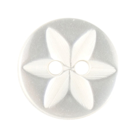 14mm 2 Hole White Button
