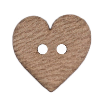 15mm Heart-Shaped Wooden Button