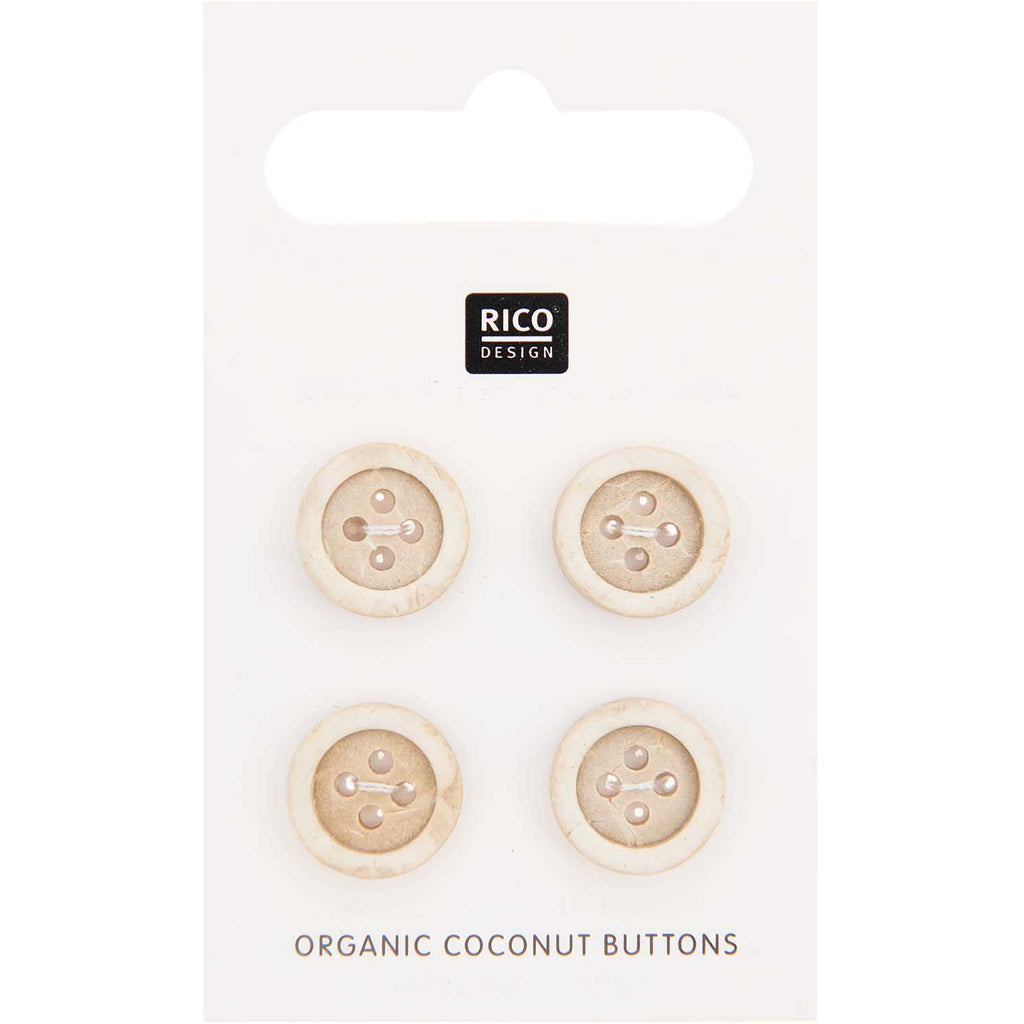 Rico Baby Merino Organic Coconut Buttons 4 x 12mm